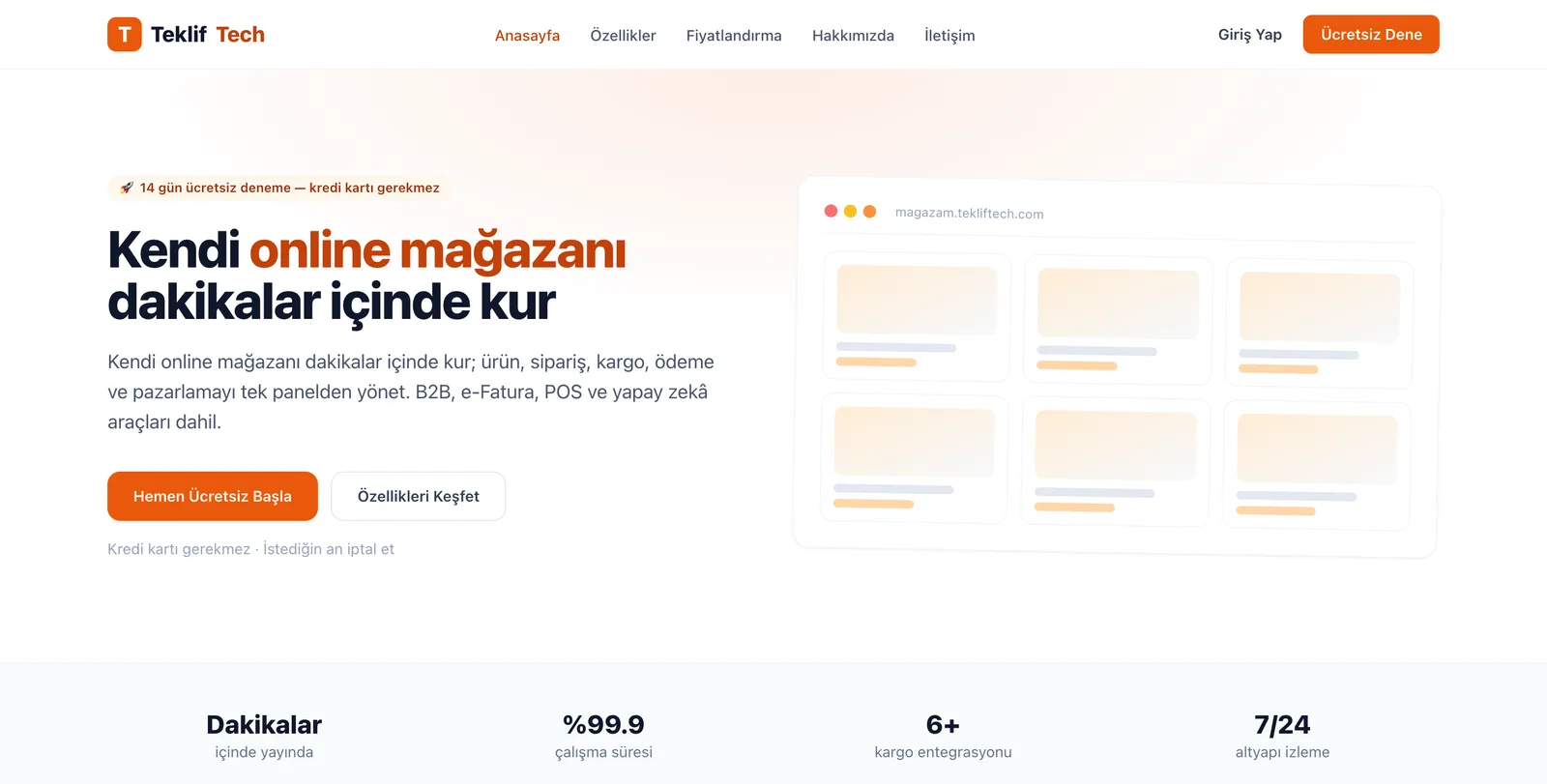 TeklifTech arayüzü